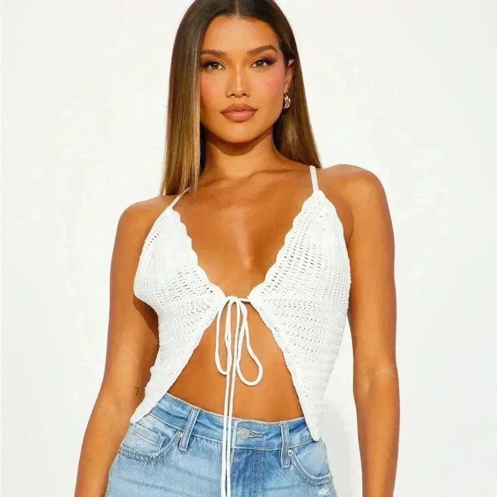 Fashion Nova Turks And Caicos Crochet layering Top - Ivory
